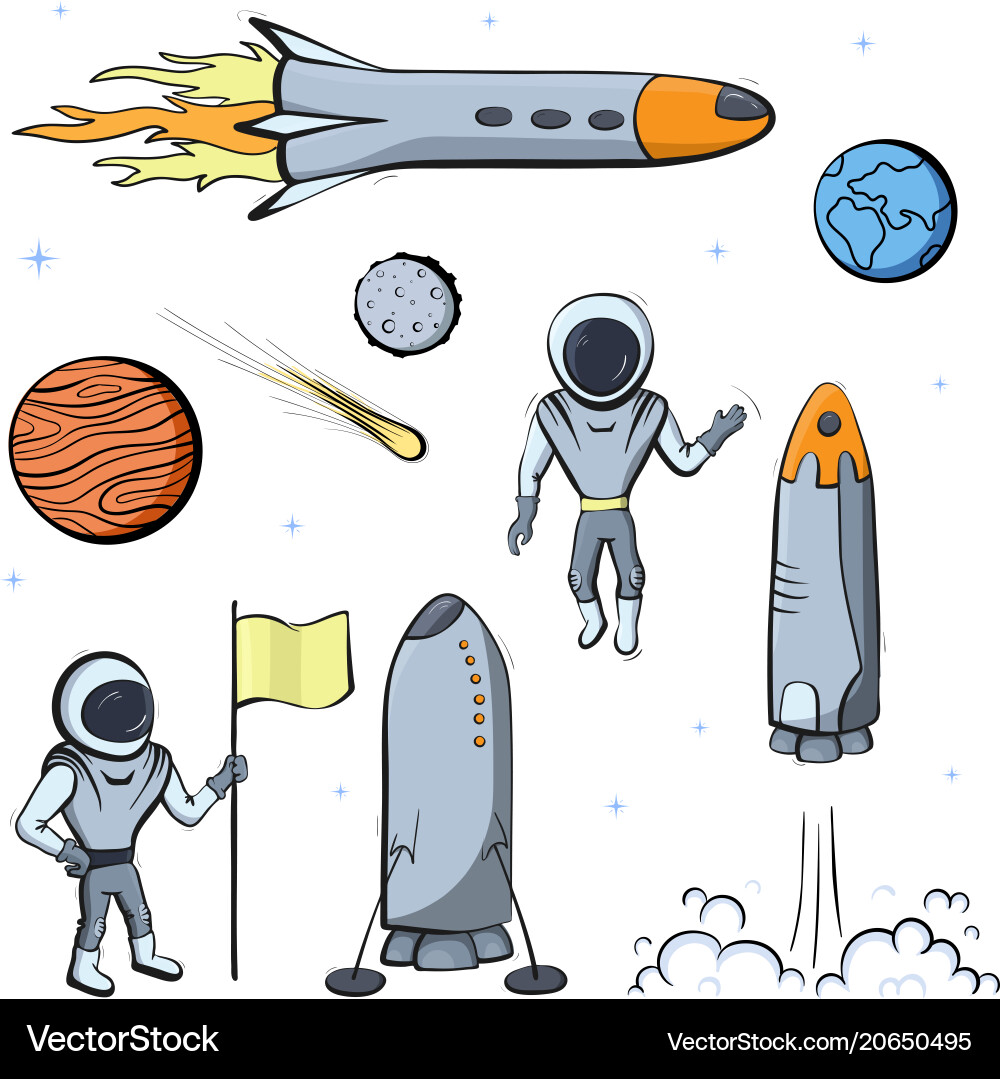 Set of space objects Set of space objects vector image