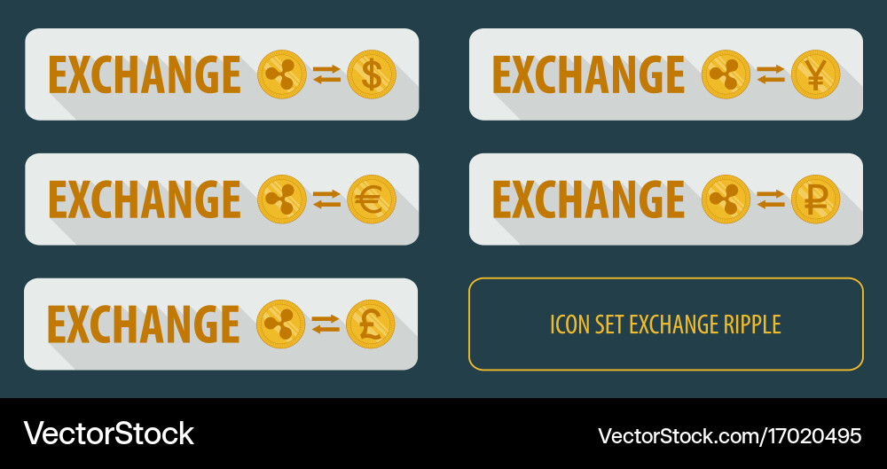 Set rectangular horizontal buttons exchange vector image