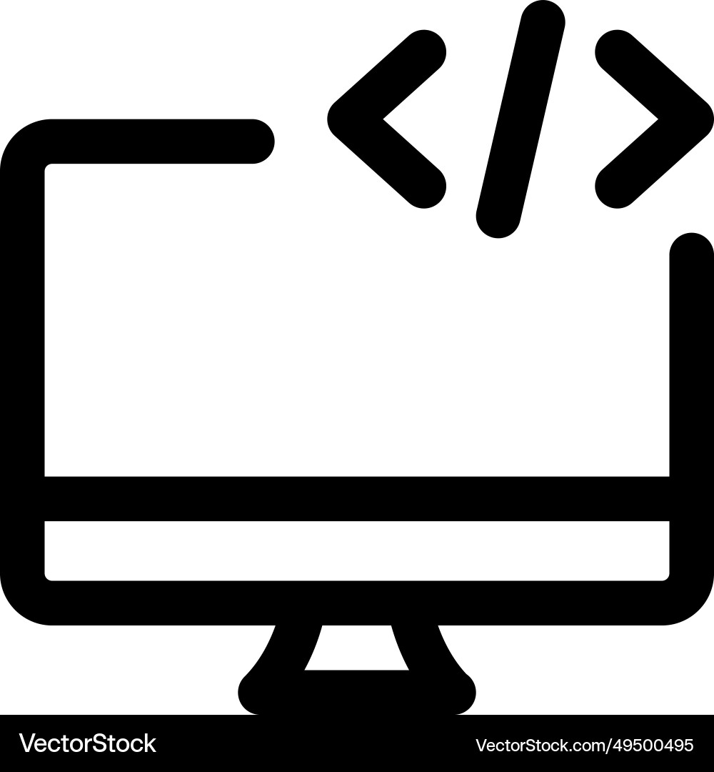 Skript und Programmierung auf dem Desktop ausgeführt vektorbild