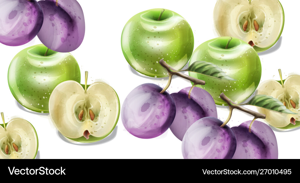 Summer fruits watercolor pattern background Summer fruits watercolor pattern background vector image