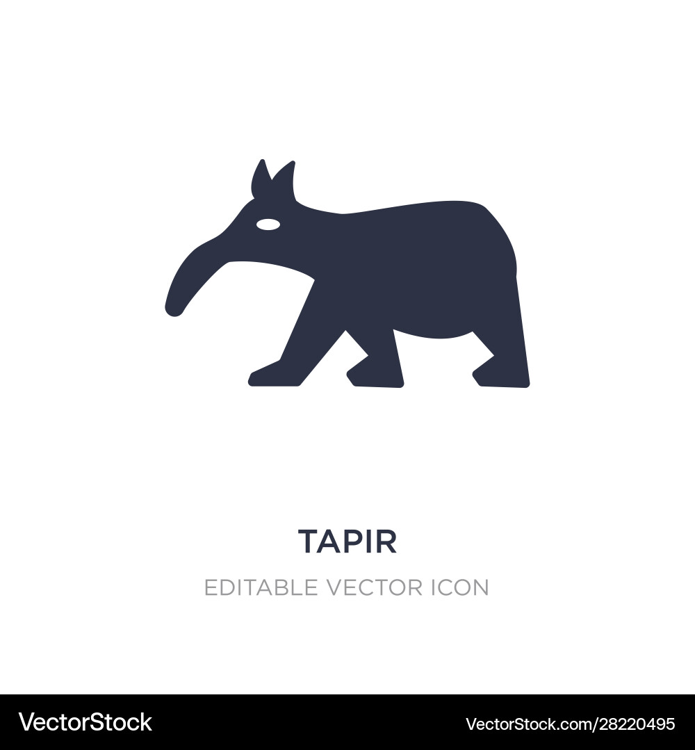 Tapir icon on white background simple element Tapir icon on white background simple element vector image