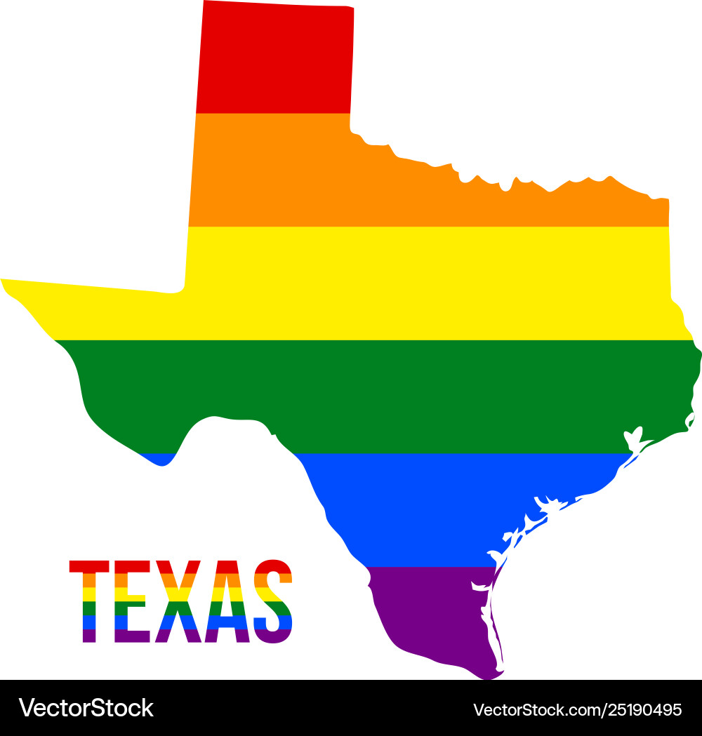 Texas LGBT Pride Map Vector Image