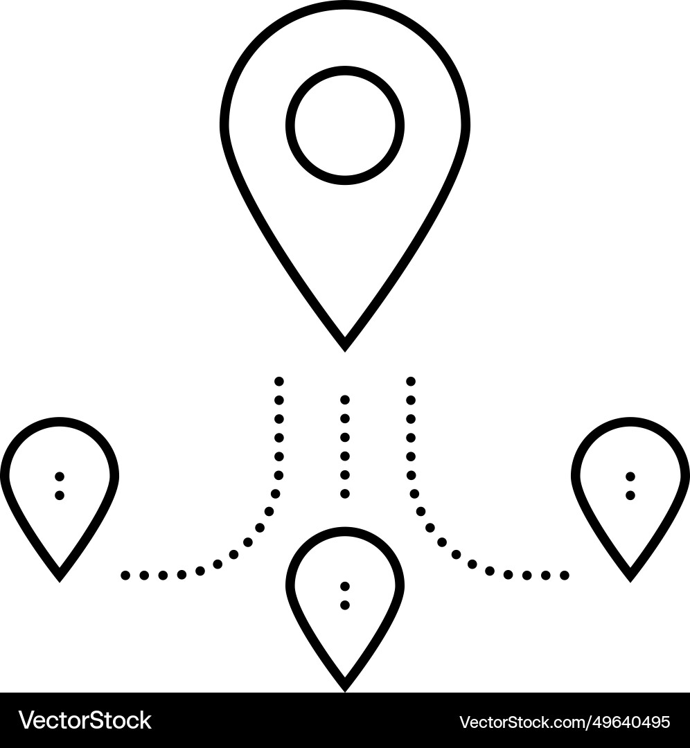Track airplane pointer place line icon Track airplane pointer place line icon vector image