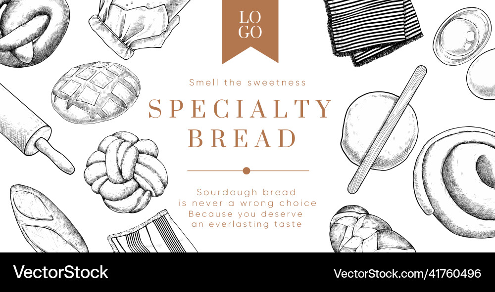 Billboard template with sourdough conceptsketch Vector Image