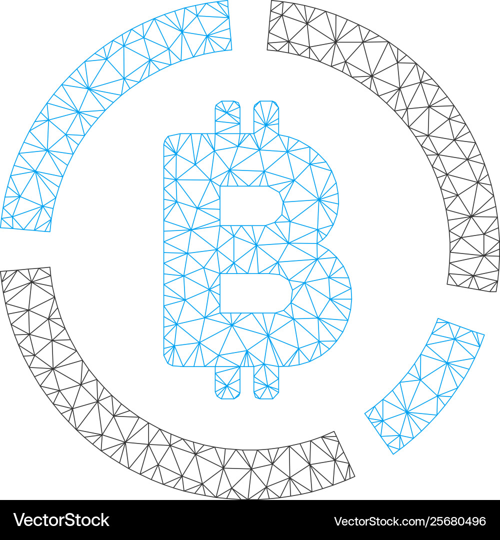 Bitcoin diagram mesh wire frame model Vector Image