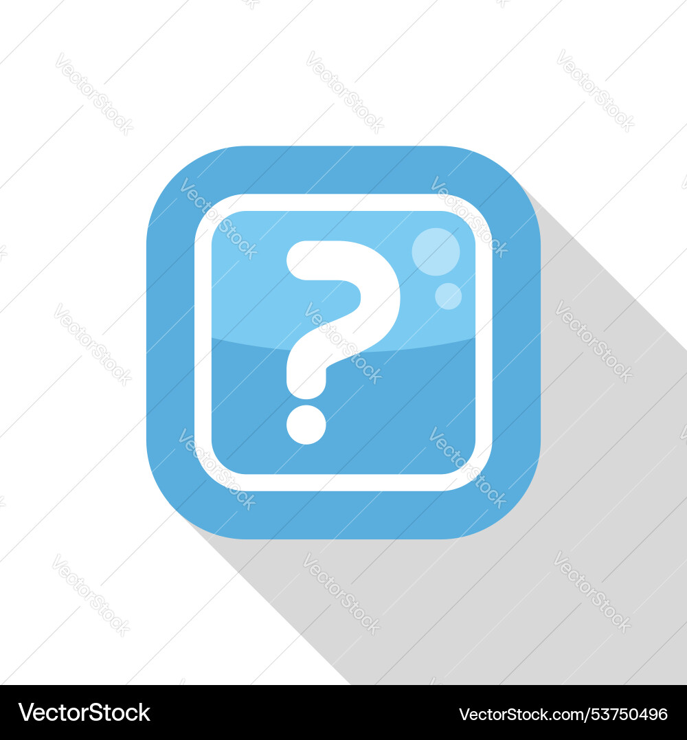 Blue rounded square app icon showing question mark Blue rounded square app icon showing question mark vector image