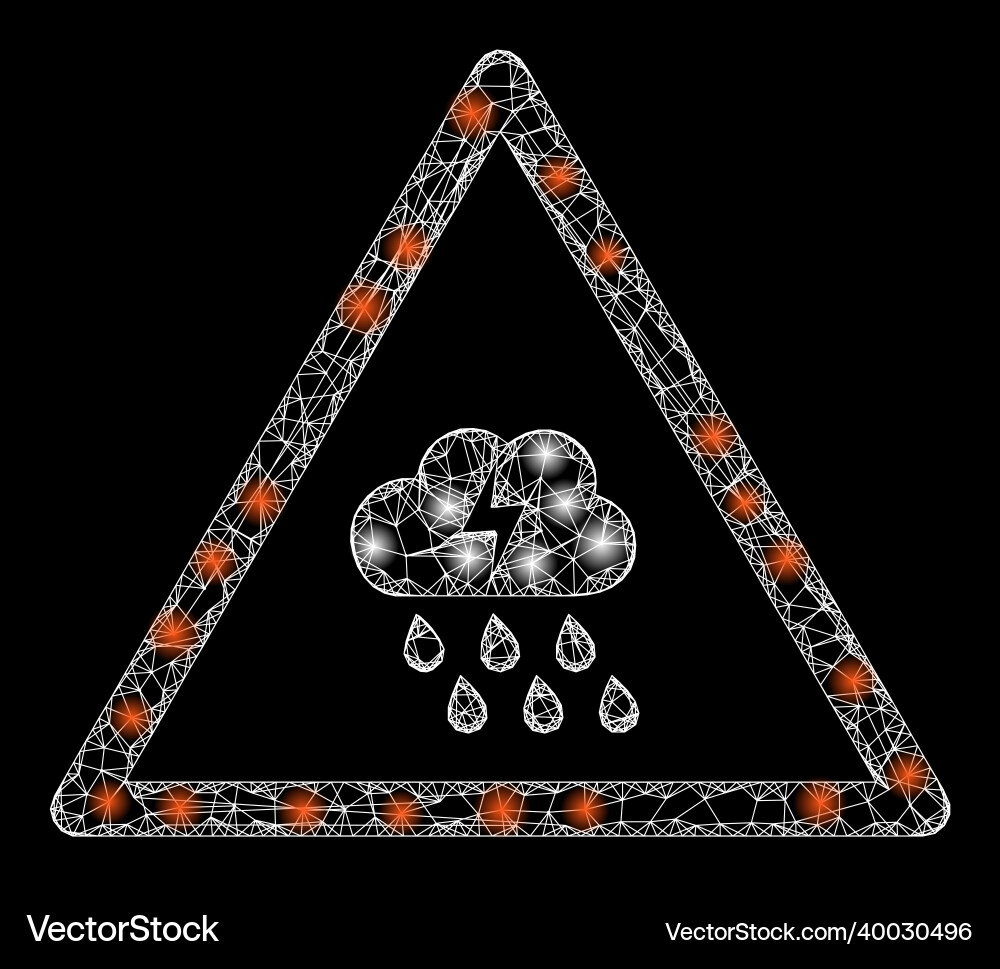 Bright net mesh thunderstorm warning with light Bright net mesh thunderstorm warning with light Vector Image