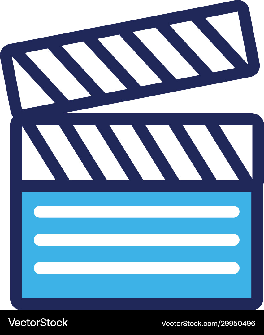 Clapper board line and fill style icon vector image