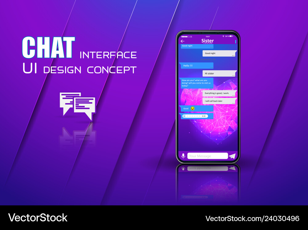 Clean mobile ui design concept vector image