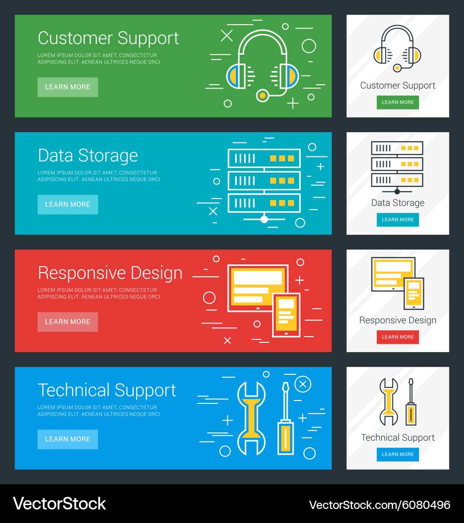 Customer support data storage responsive design vector image