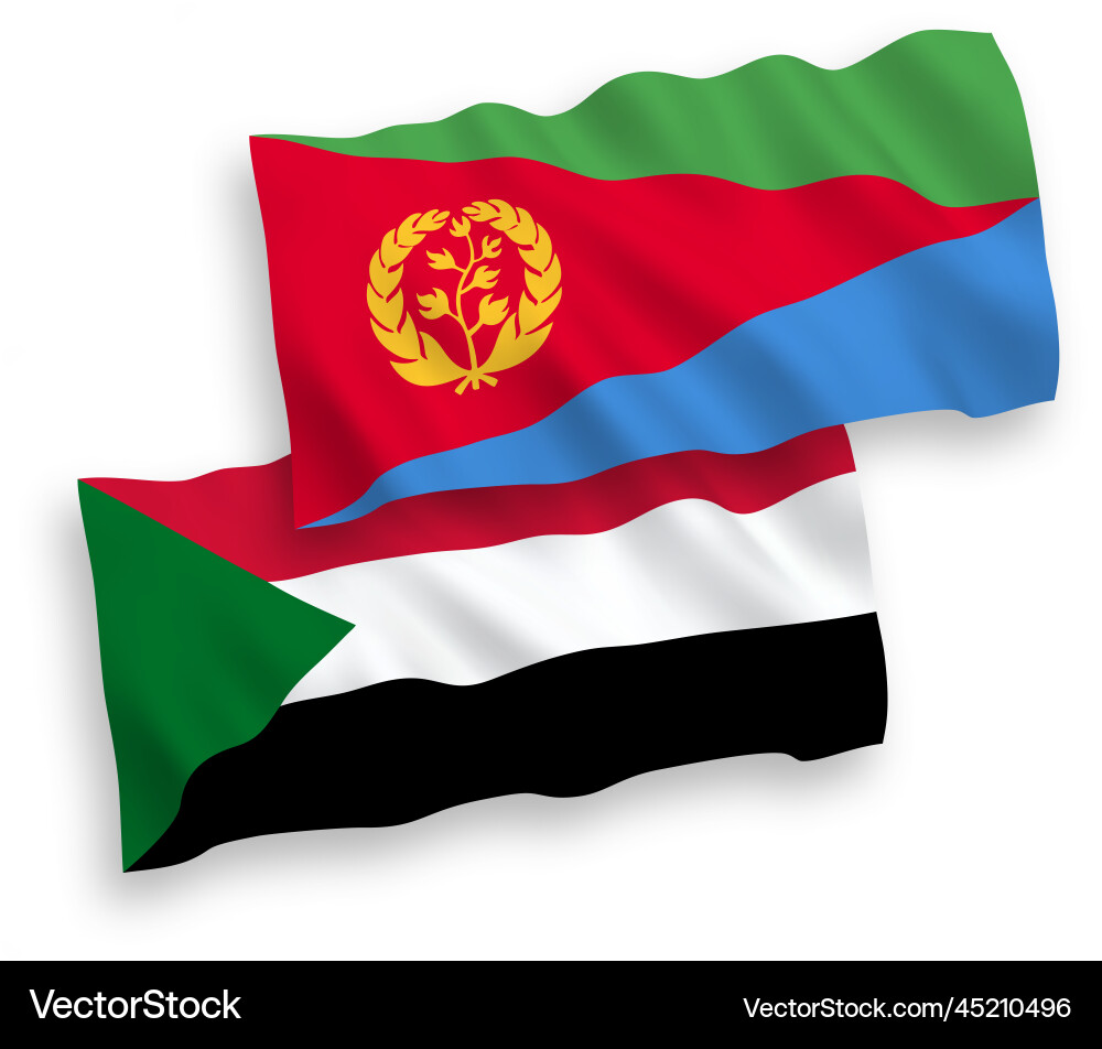 Eritrea and Sudan Flags vector image
