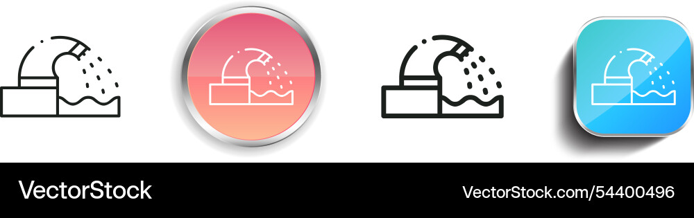 Fountain icon thin linear regular and button Fountain icon thin linear regular and button vector image