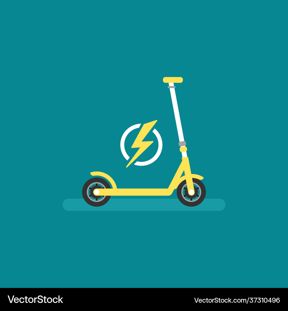 Gelber Elektro-Kick-Roller oder Balance-Fahrrad Gelber Elektro-Kick-Roller oder Balance-Fahrrad vektorbild