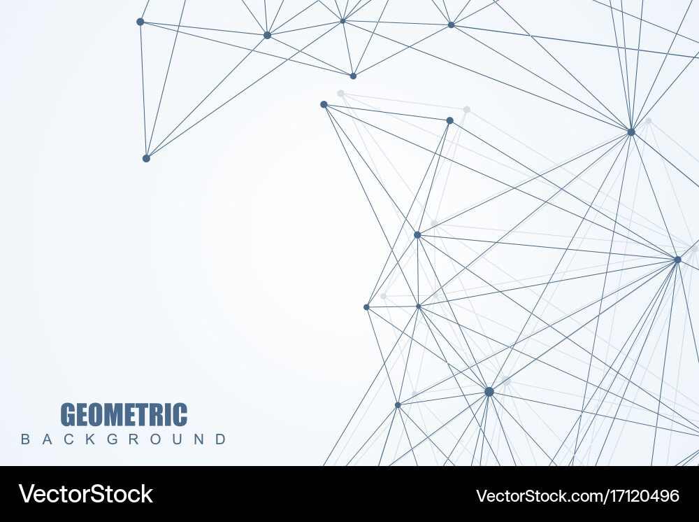 Geometric abstract background with connected line vector image