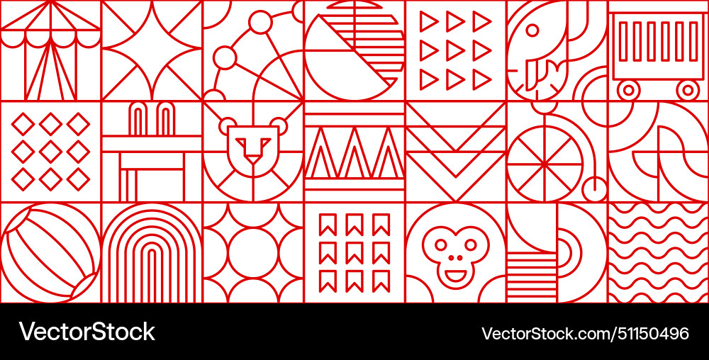 Geometric Circus Grid Pattern Vector Image