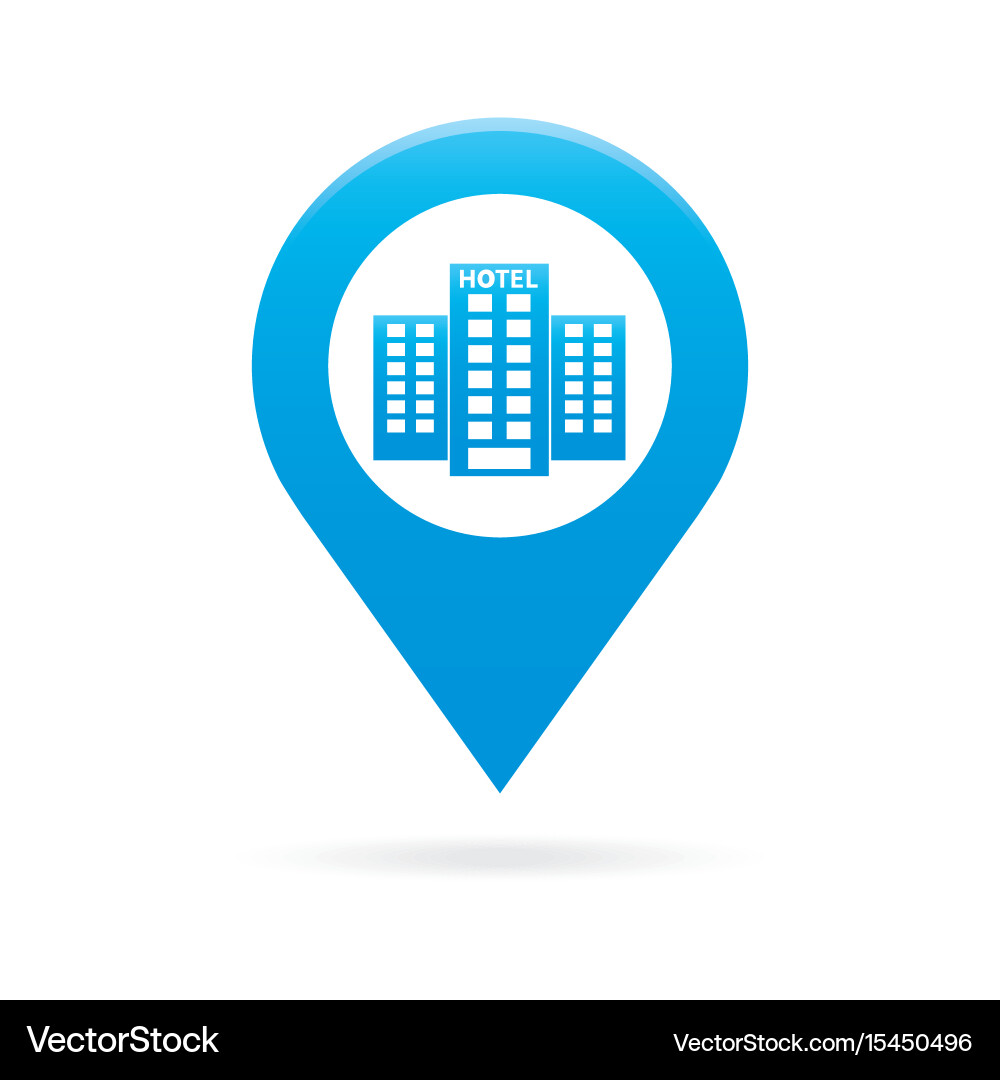 Hotel map pointer icon marker gps location flag vector image