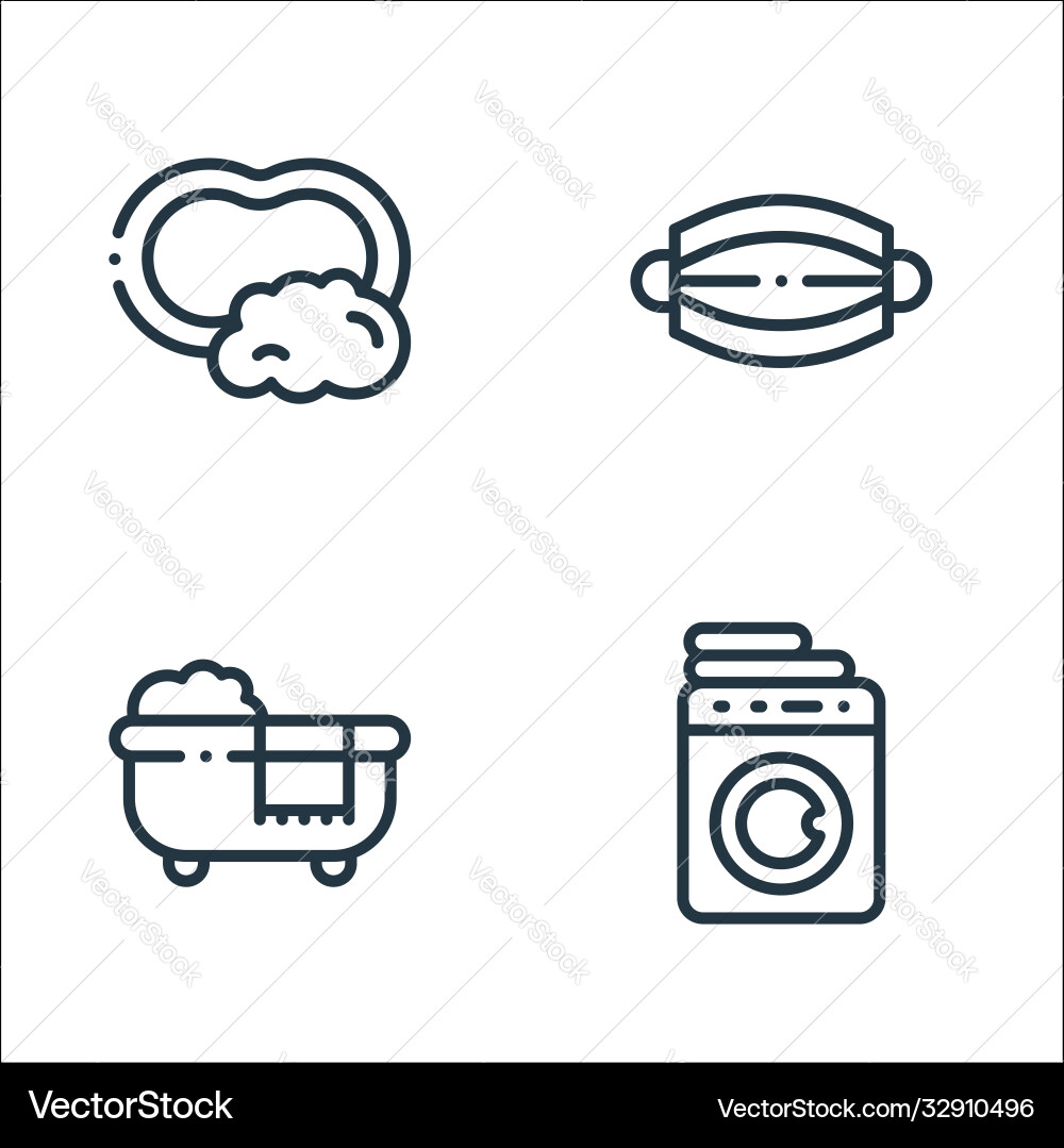 Hygiene routine line icons linear set quality Hygiene routine line icons linear set quality Vector Image