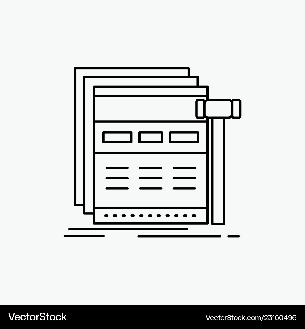 Internet page web webpage wireframe line icon Internet page web webpage wireframe line icon vector image