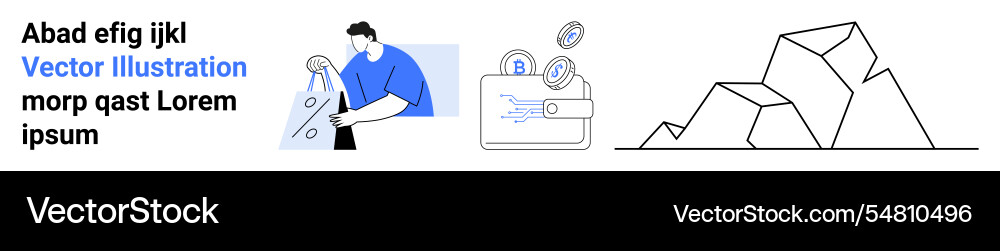 Man analyzing data secure wallet with coins vector image