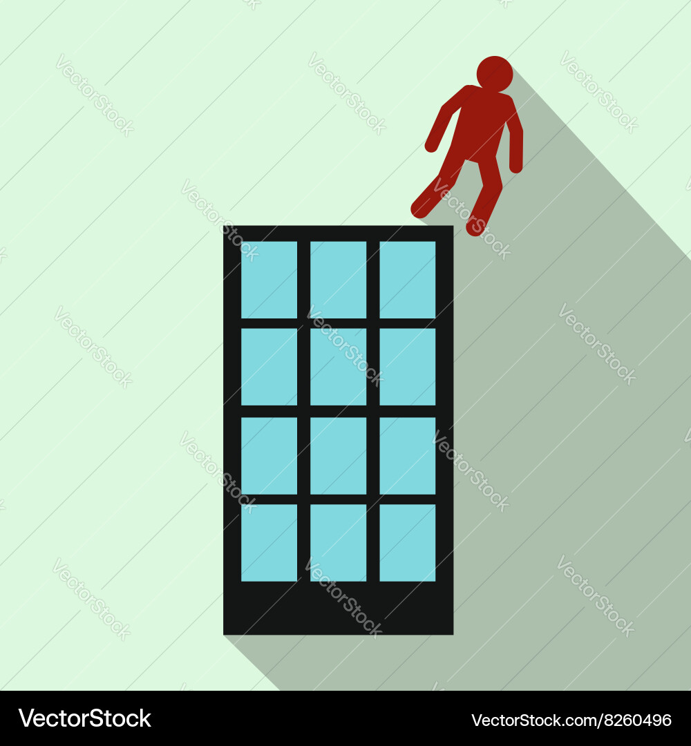 Man falling down of building icon flat style Vector Image