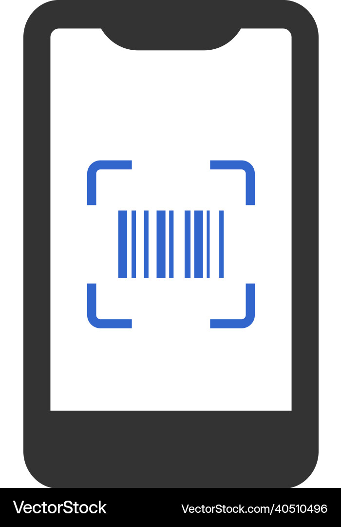 Mobile bar code scanning icon vector image