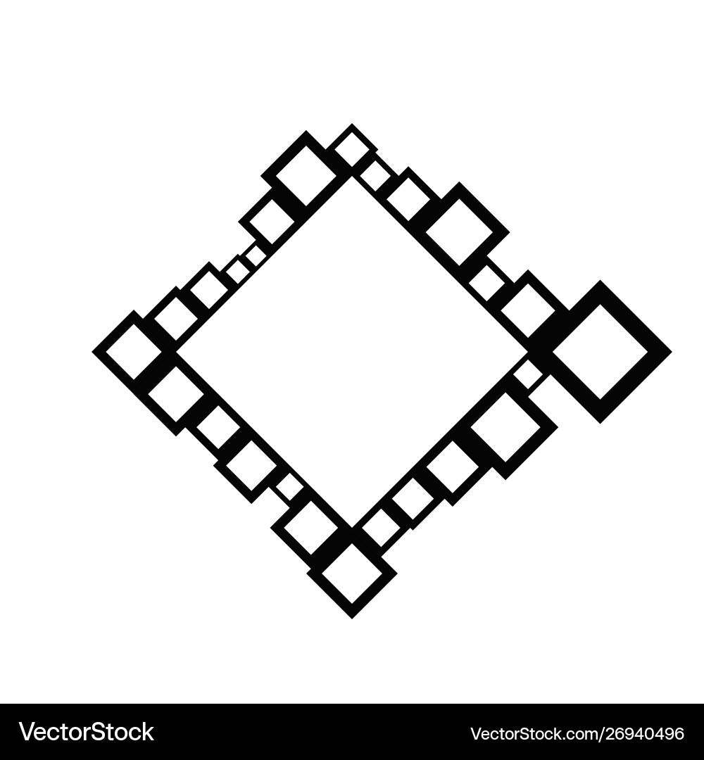 Modern minimal diagonal square blank badge frame Modern minimal diagonal square blank badge frame vector image