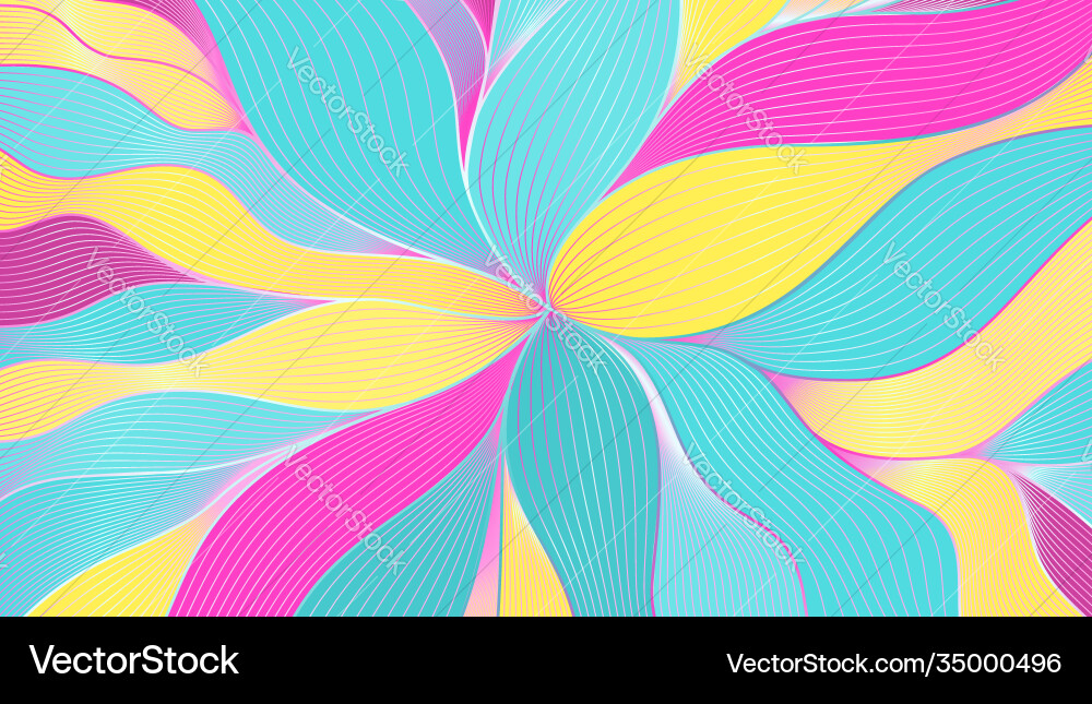 Multicolored pattern from wavy lines hand