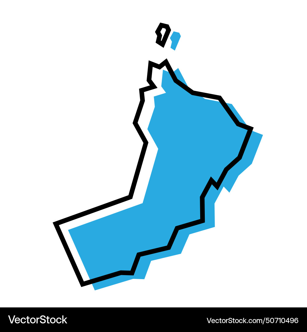 Oman simplified map vector image