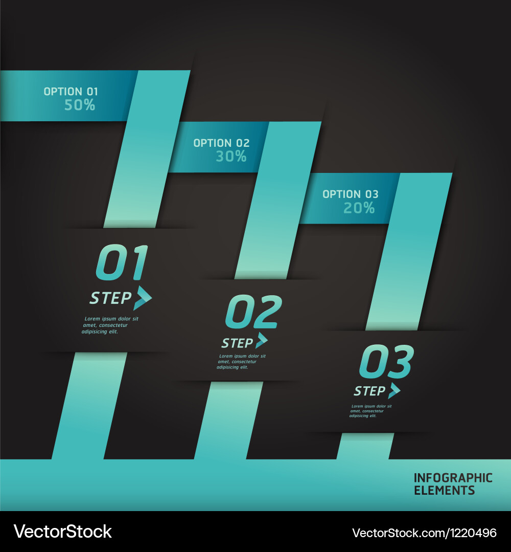 Origami Style Number & Option Concepts vector image