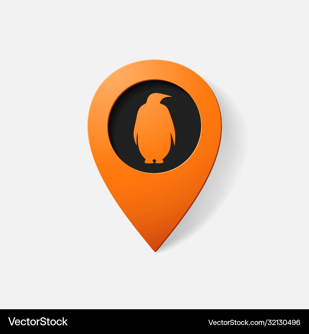 Realistic color pointer penguin vector image
