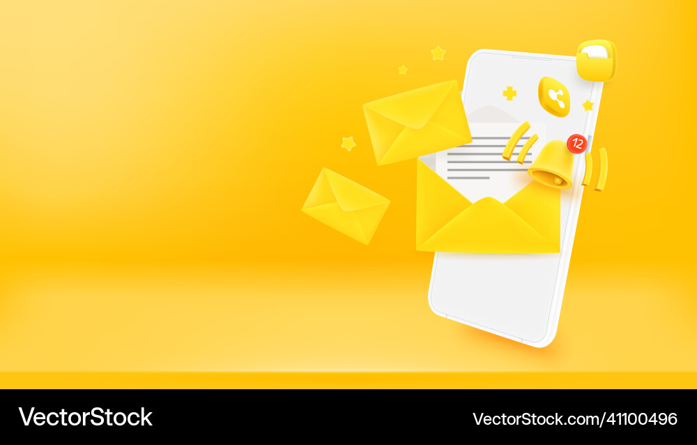Sending and receiving messages via modern mobile Sending and receiving messages via modern mobile vector image