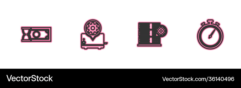 Set line fast payments server setting toaster Set line fast payments server setting toaster vector image