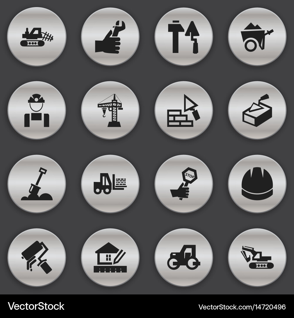 Set of 16 editable structure icons includes vector image