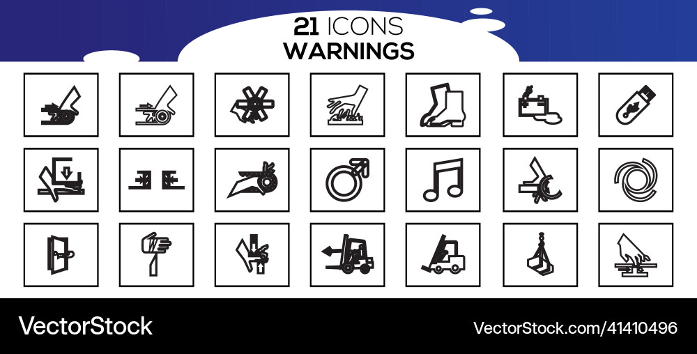Simple set of warnings related line icons Vector Image
