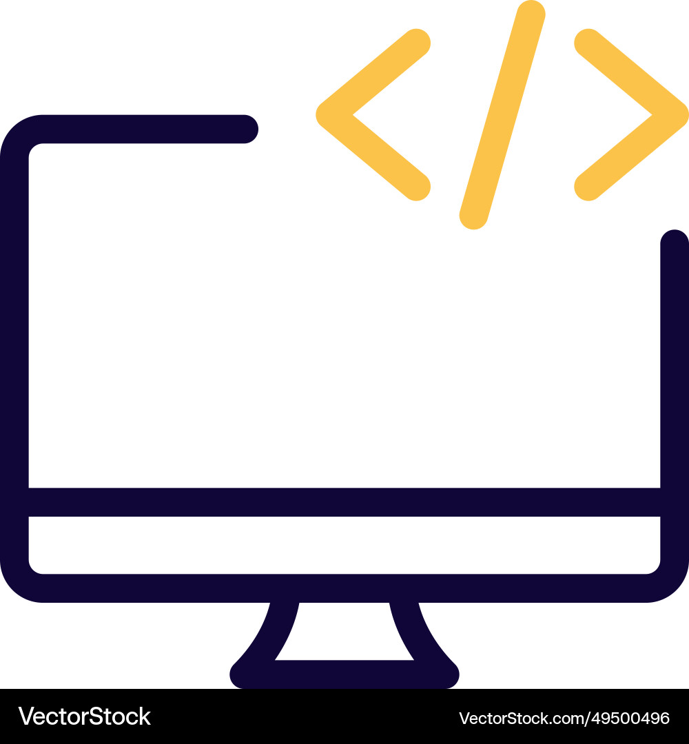 Skript und Programmierung auf dem Desktop ausgeführt vektorbild