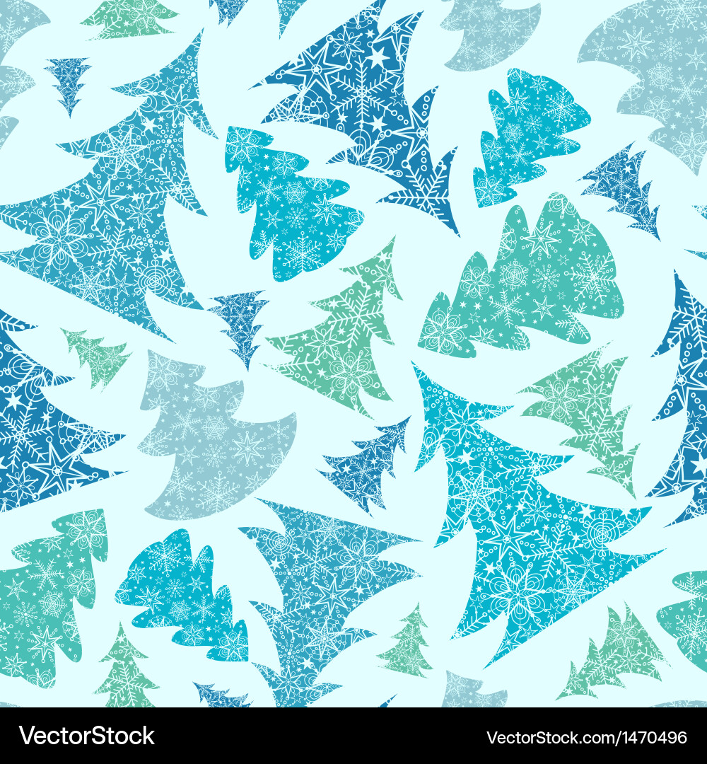 Snowflake Christmas Tree Pattern vector image