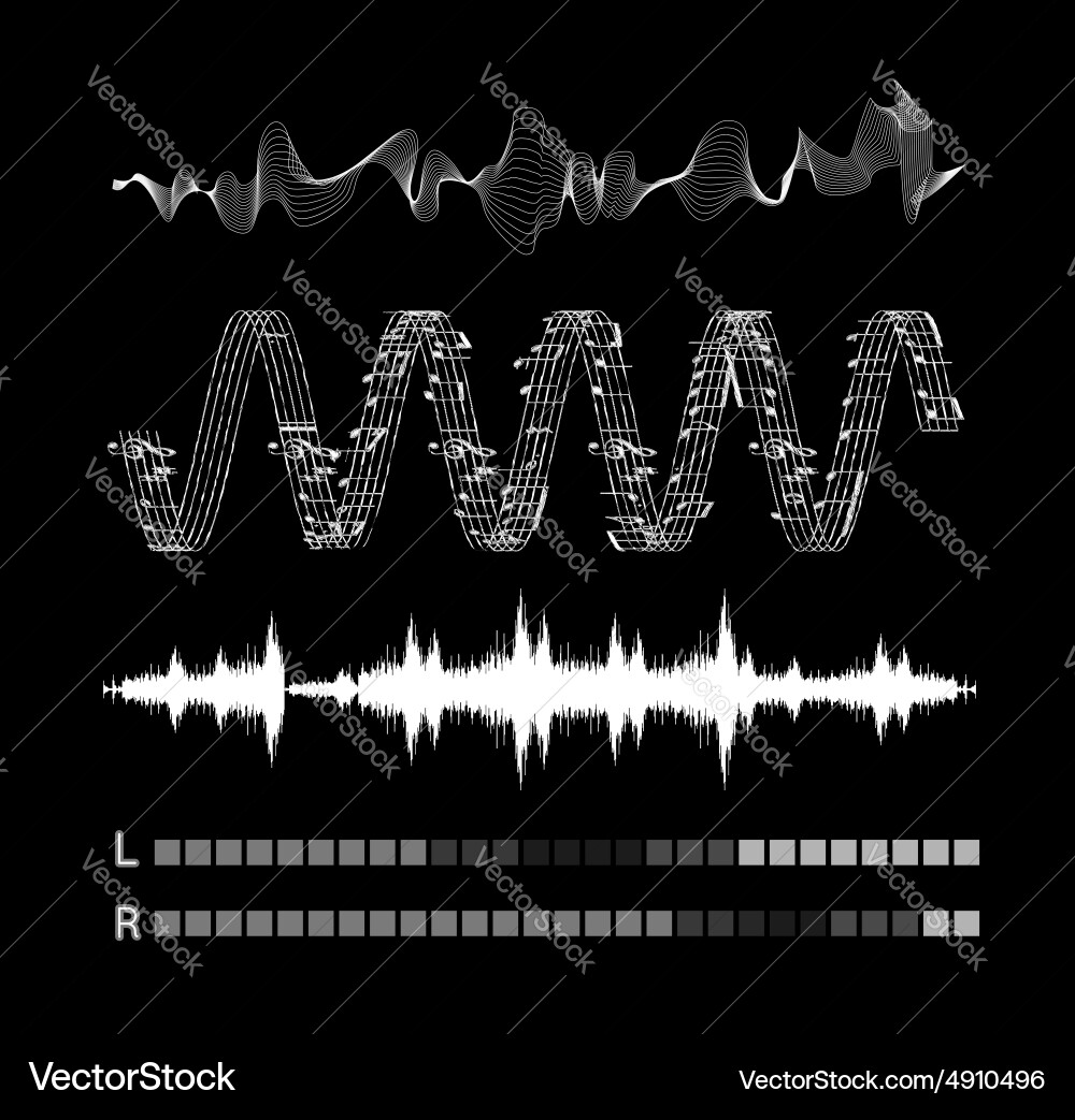 Sound Wave Patterns Vector Image