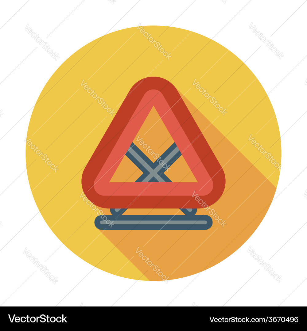 Warning triangle single flat icon Vector Image