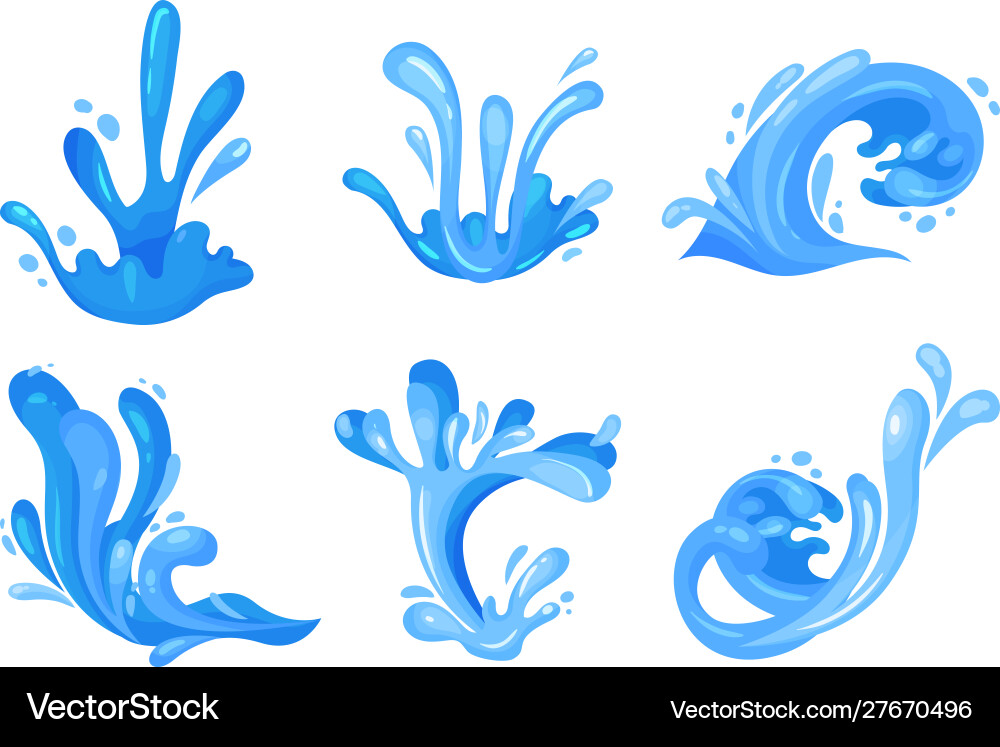 Water Splash Motion Set Vector Image