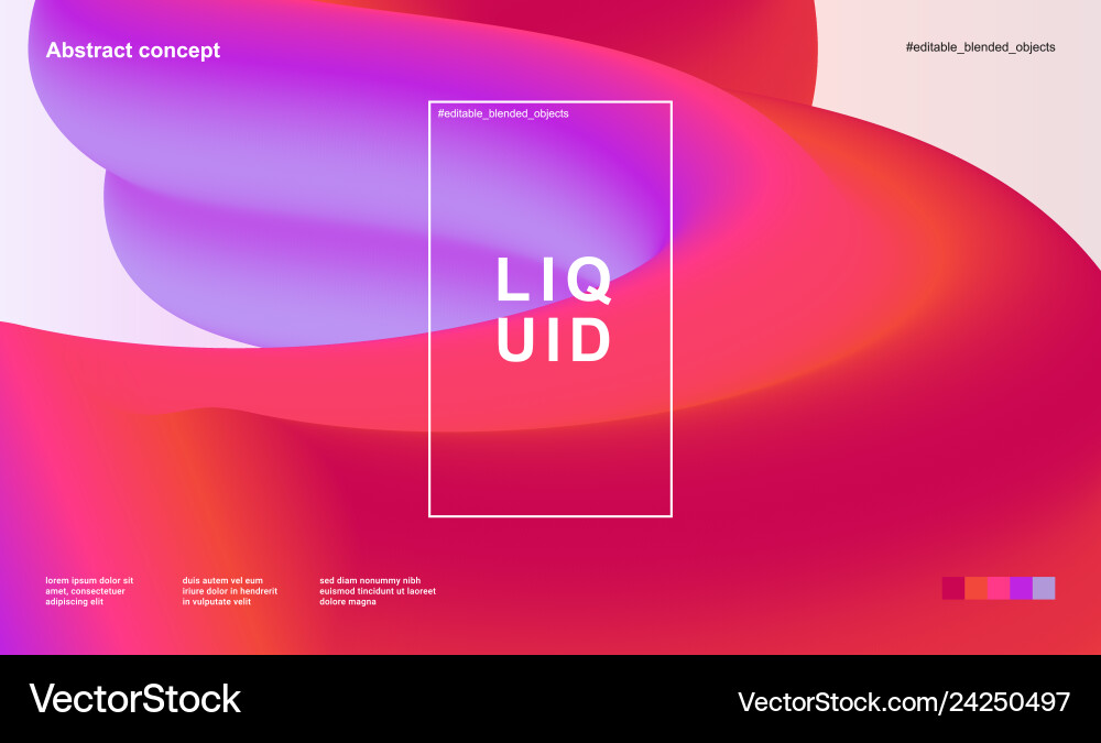 Abstract design template with 3d flow shapes Vector Image