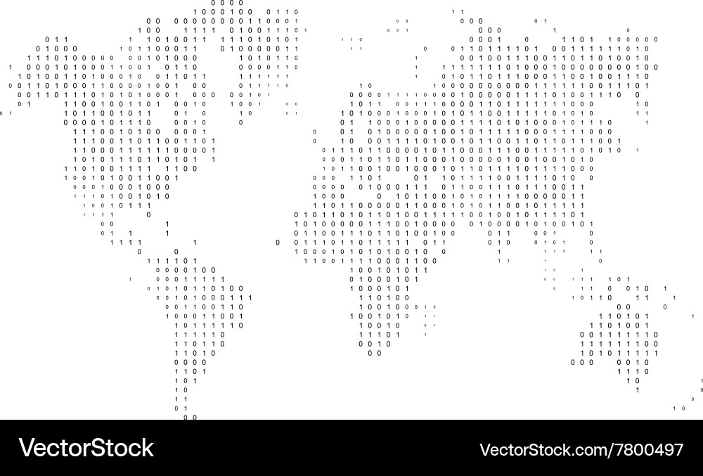 Abstract map composed of numbers vector image