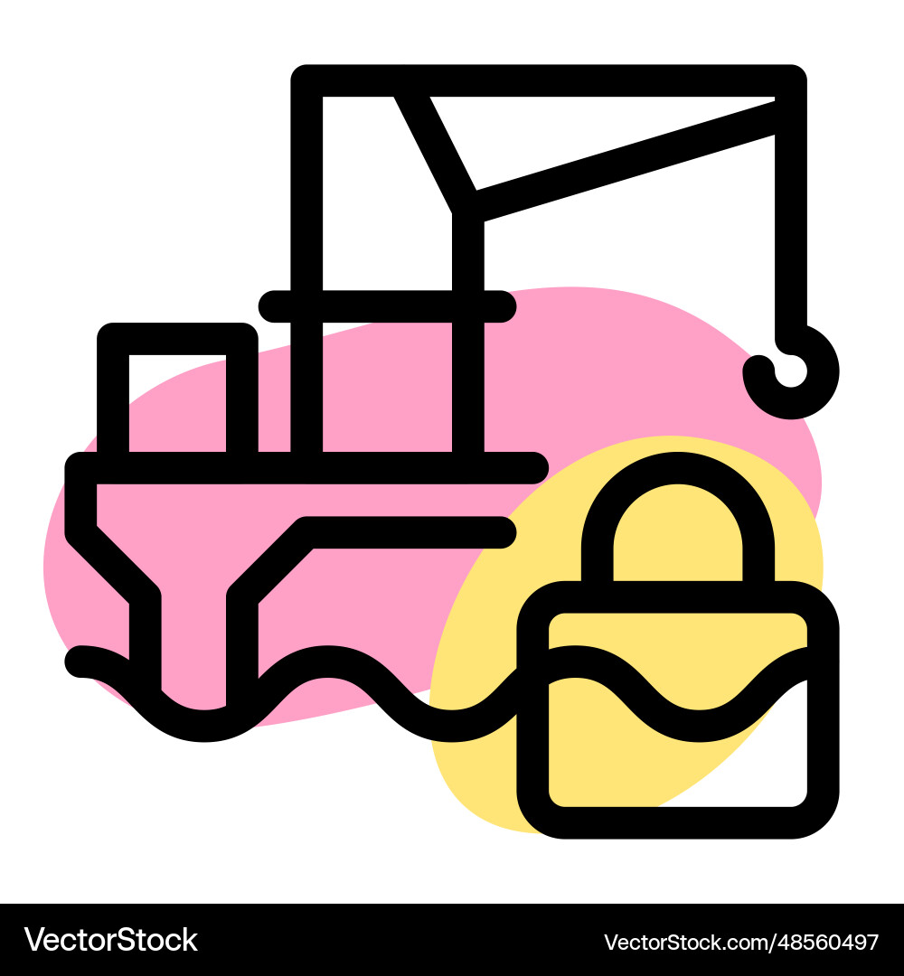 Advance system security in mining crane Vector Image