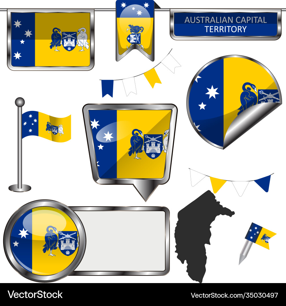 Australian Capital Territory Badges Vector Image