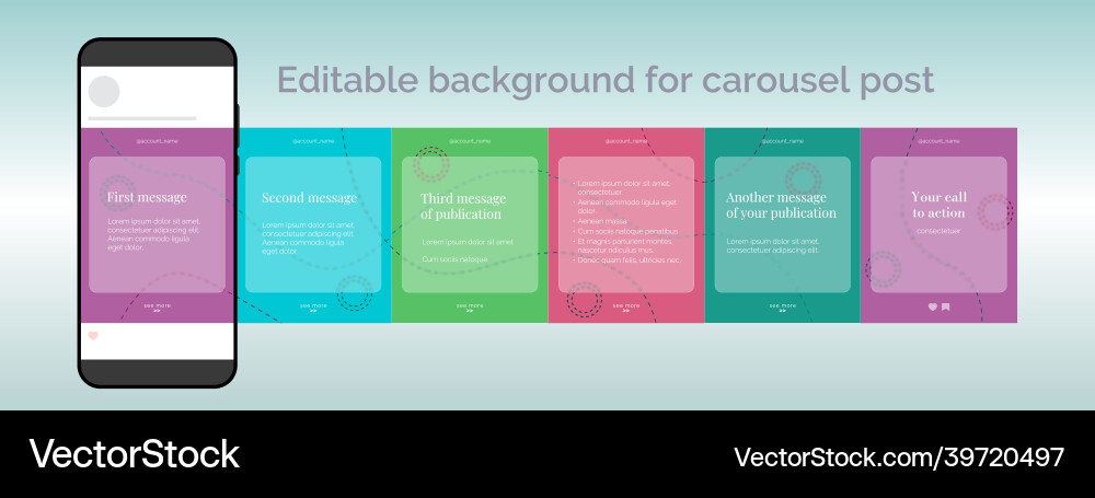 Background for a carousel post in glassmorphism Background for a carousel post in glassmorphism vector image