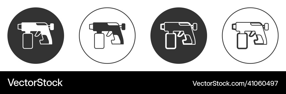 Black paint spray gun icon isolated on white Black paint spray gun icon isolated on white vector image