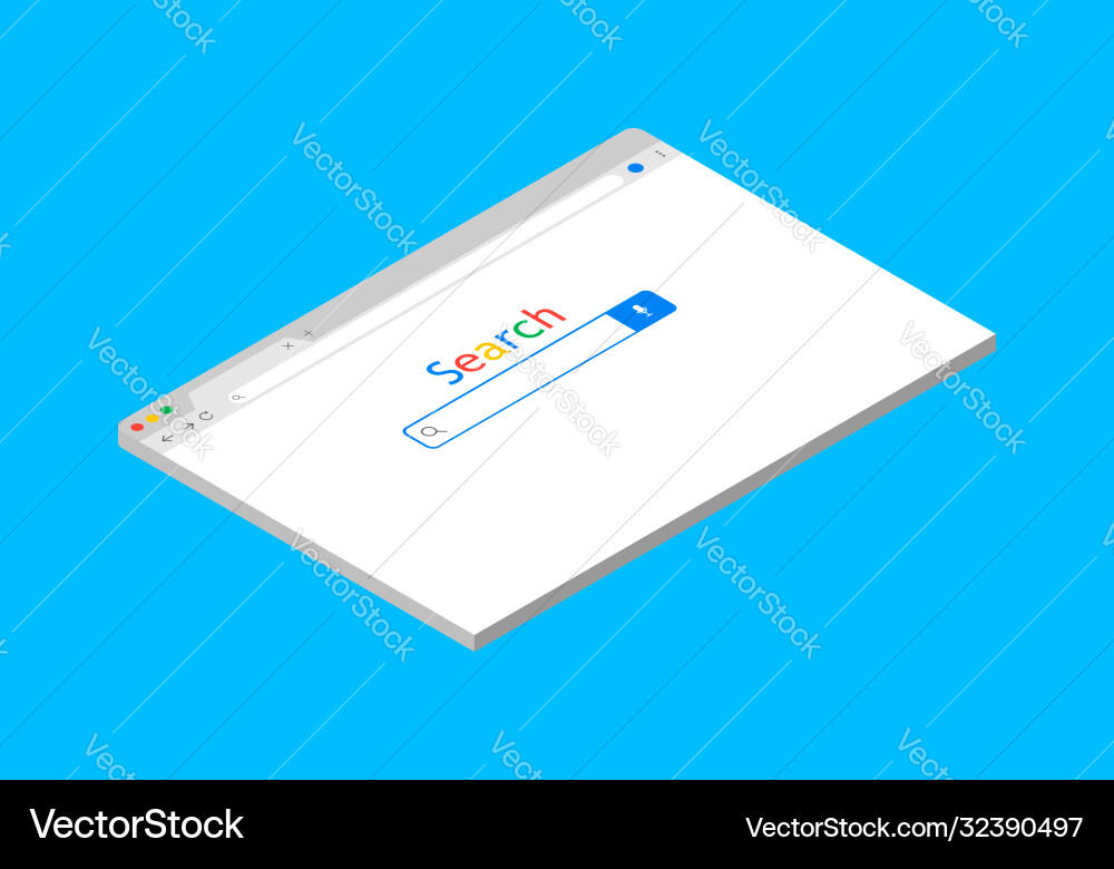 Browser isometrische Fenstersuchleiste im Computer Browser isometrische Fenstersuchleiste im Computer vektorbild