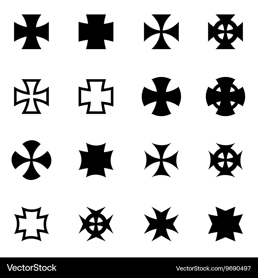 Crossed Motorcycle Icons Set vector image