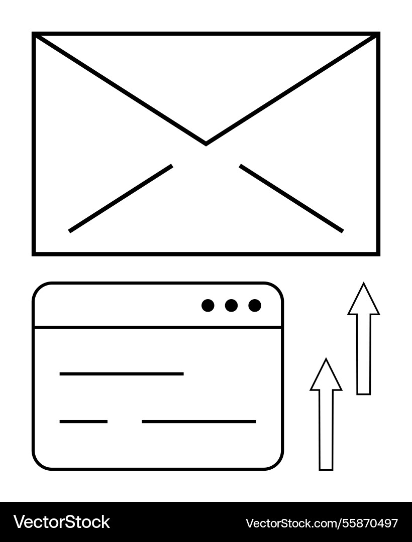 Email communication and message transfer Email communication and message transfer vector image
