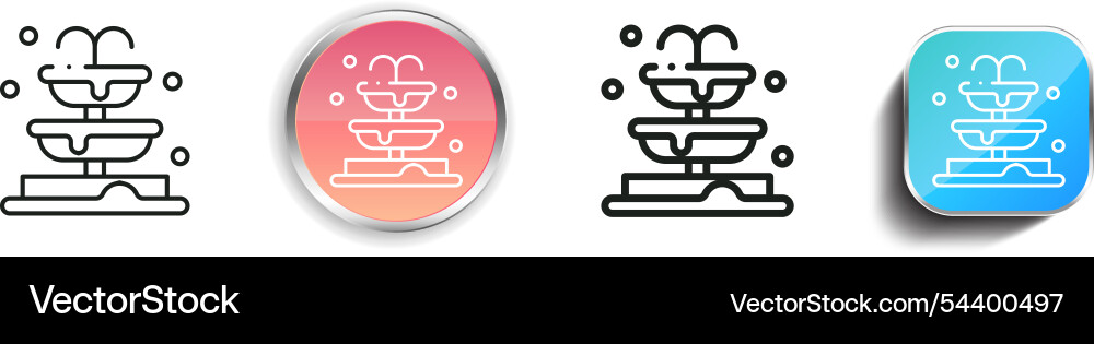 Fountain icon thin linear regular and button vector image