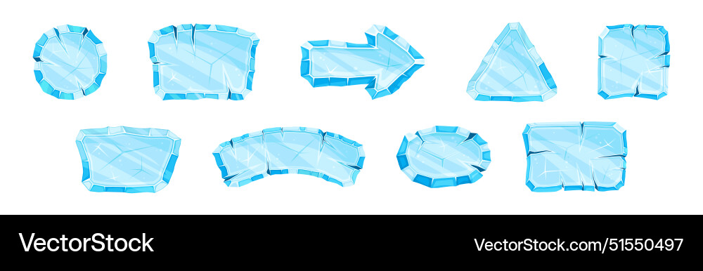Ice shaped elements for game and web design Ice shaped elements for game and web design vector image